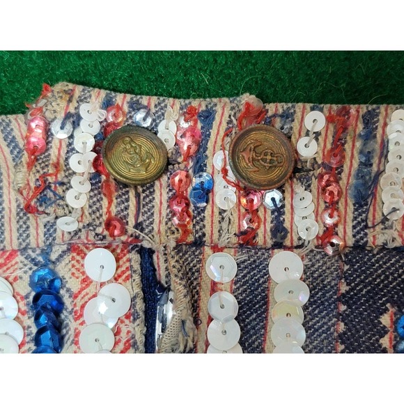 Vtg Custom USA Sequin Embroidered Shorts - Picture 5 of 12